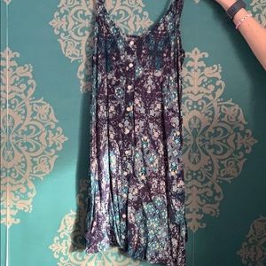 Blue button up dress